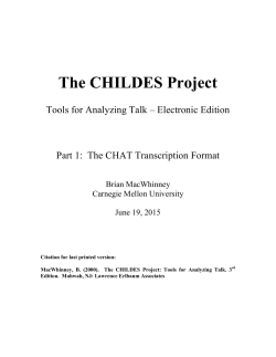 CHAT Manual - The CHILDES Project