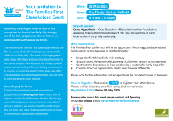 Your invitation to The Families First Stakeholder Event