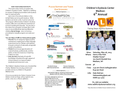 2015 Walk Brochure - Children`s Dyslexia Centers