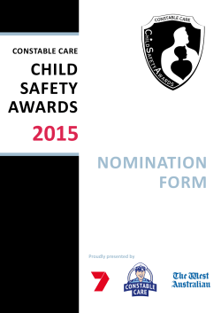 CHILD SAFETY AWARDS NOMINATION FORM