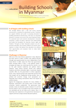 Building Schools in Myanmar â Concept Note