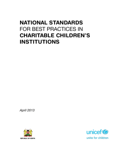 national standards for best practices in charitable children`s institutions