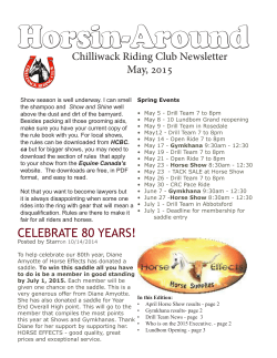 Summer 2015 Newsletter - Chilliwack Riding Club