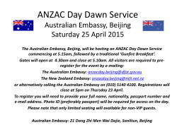 ANZAC Day Dawn Service - Australian Embassy, China