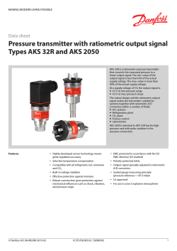 Pressure transmitter with ratiometric output signal Types AKS 32R