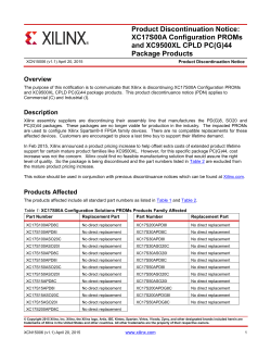 Xilinx XCN15006 - Product Discontinuation Notice: XC17S00A