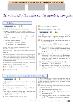 Terminale S / Annales sur les nombres complexes