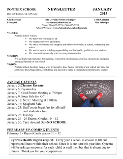 Newsletter January, 2015 - Chinook School Division