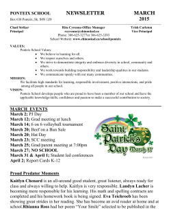 Newsletter March, 2015 - Chinook School Division