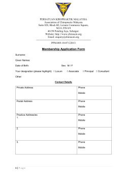 Membership Application Form - Association of Chiropractic, Malaysia