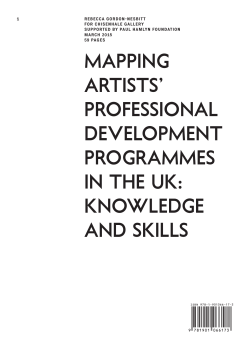 mapping artists` professional development programmes in the uk