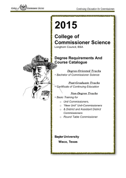 2015 College of Commissioner Science Course Catalog