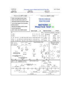 Third Midterm Practice Exams - Organic Chemistry at Arizona State
