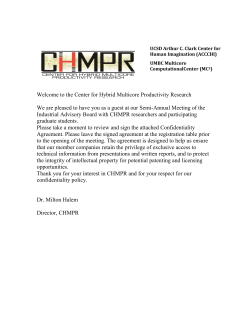 CHMPR Non-Disclosure Agreement - Center for Hybrid Multicore