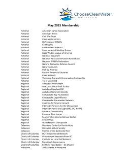 May 2015 Membership - Choose Clean Water