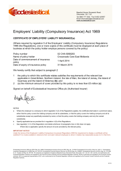 Employers` Liability (Compulsory Insurance)