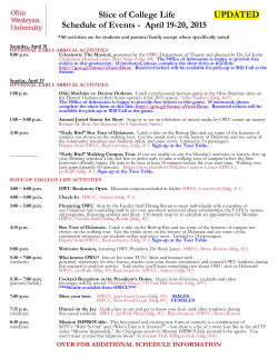 Schedule of Events for April 19-20, 2015