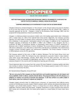 Choppies ITF Announcement_6 May 2015_website & xnews