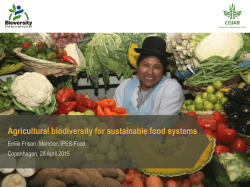 Agricultural biodiversity for sustainable food
