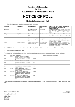 Local Elections Notice of Poll