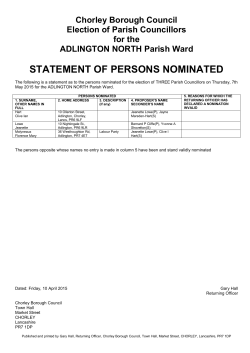 STATEMENT OF PERSONS NOMINATED