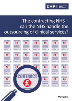 The contracting NHS: can the NHS handle the outsourcing of