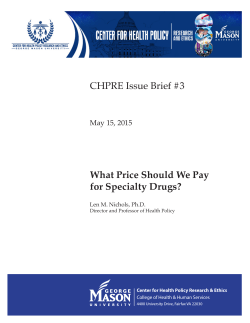 CHPRE Issue Brief #3 What Price Should We Pay for