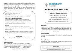 SUNDAY 24TH MAY 2015 - Christ Church Moreton
