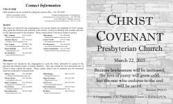 Contact Information - Christ Covenant Presbyterian Church