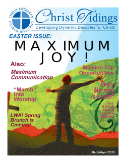 MAXIMUM JOY! - Christ Lutheran Church Ministries