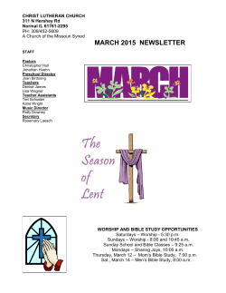 MARCH 2015 NEWSLETTER - Christ Lutheran Church