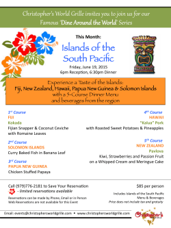 Event: Islands of the South Pacific!