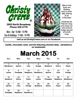 March 2015 - Christy Creme