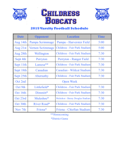 2015-2016 CHS Football Schedule