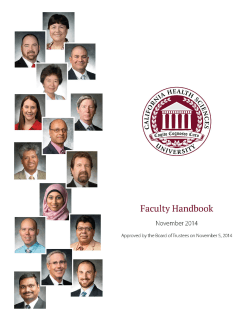Faculty Handbook - California Health Sciences University