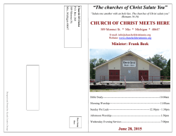 Bulletin - Church of Christ in Mio, Michigan