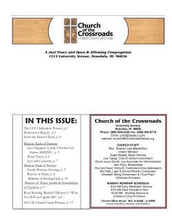 CHIMES March 2015 - Church of the Crossroads