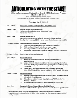 Conference Program - The California Intersegmental Articulation