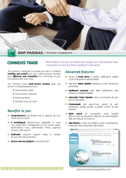 Connexis trade brochure - BNP Paribas Corporate & Investment