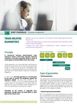 trade related guarantees - BNP Paribas Corporate & Investment
