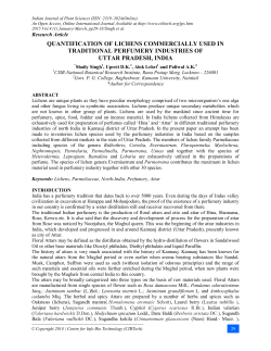 quantification of lichens commercially used in traditional perfumery