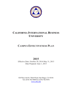Campus Effectiveness Plan