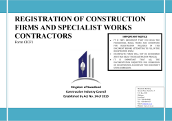 registration of construction firms and specialist works contractors