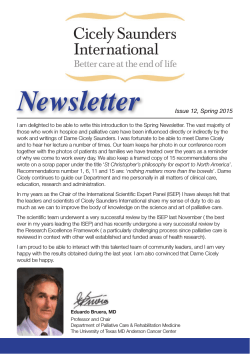 Newsletter Issue 12, Spring 2015