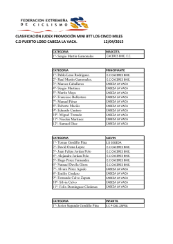 clasificaciÃ³n judex zonal cabeza la vaca