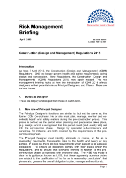 (Design and Management) Regulations 2015