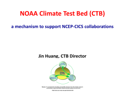 NOAA Climate Test Bed (CTB) - CICS-MD