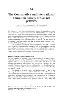 14 The Comparative and International Education Society of Canada