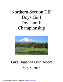 Boys Golf D2 NSCIF Championships May 5th at Lake Shastina Golf