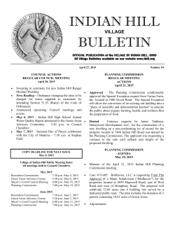 INDIAN HILL BULLETIN - The Village of Indian Hill